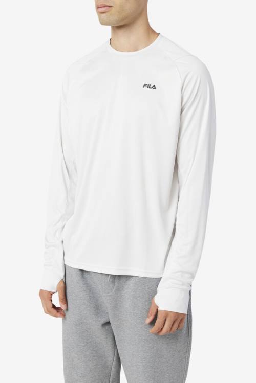 Black Men's Fila Jazam Long Sleeve Crew T Shirts | Fila560PD