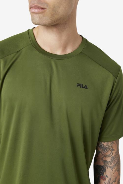 Black Men's Fila Kaab Crew T Shirts | Fila481VP