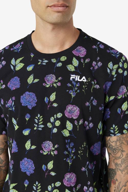 Black Men's Fila Kensico Tee T Shirts | Fila735QH