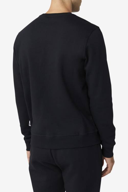 Black Men's Fila Kieve Sweatshirts | Fila610MV