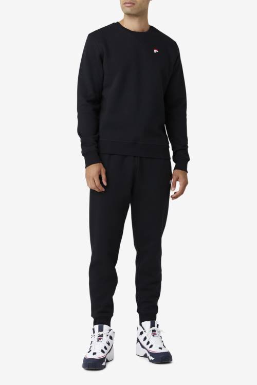 Black Men's Fila Kieve Sweatshirts | Fila610MV