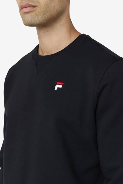 Black Men's Fila Kieve Sweatshirts | Fila610MV