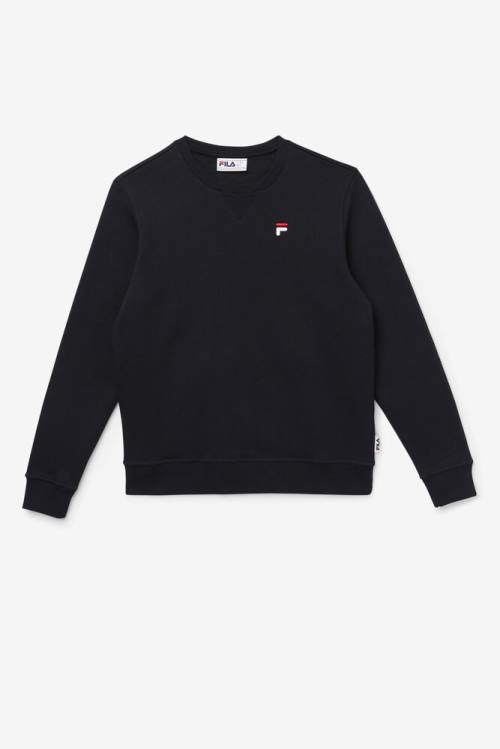 Black Men\'s Fila Kieve Sweatshirts | Fila610MV