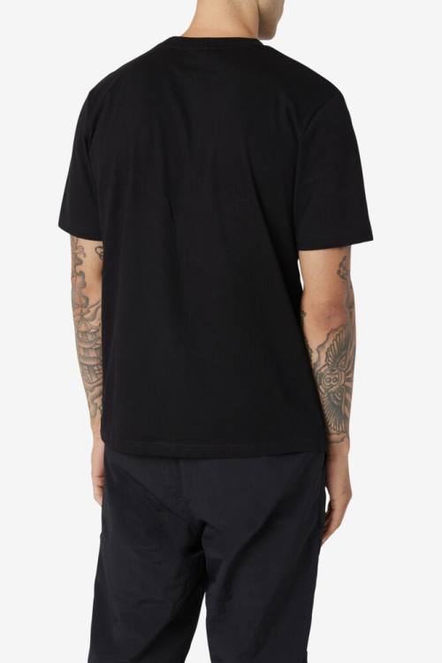 Black Men's Fila Kirk Waffle Knit Tee T Shirts | Fila204YM