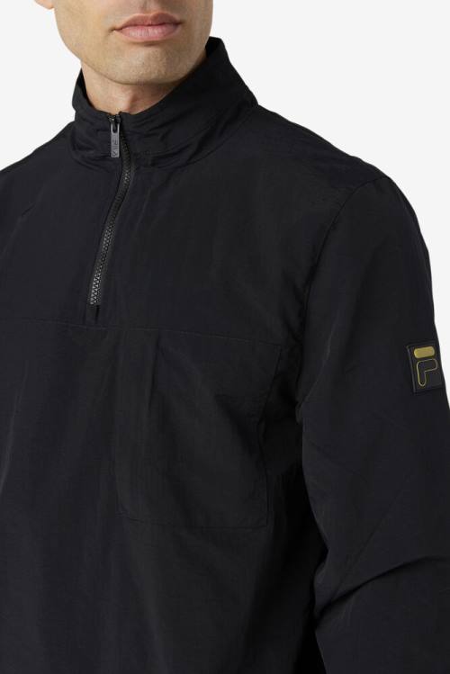 Black Men's Fila Magnus 1/4 Zip Track Jackets | Fila876DV