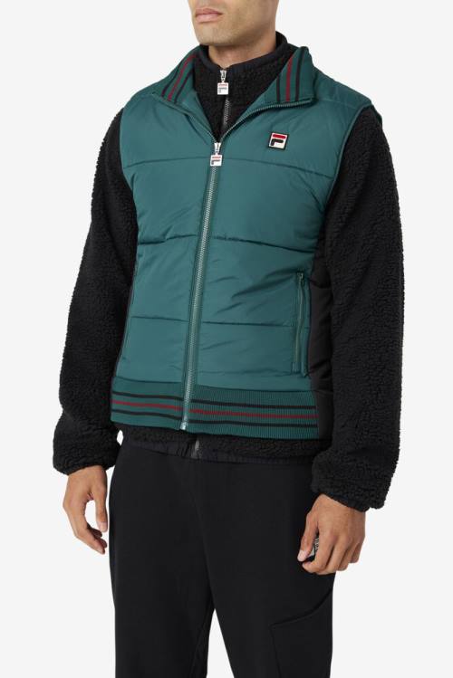 Black Men's Fila Matias Vest Jackets | Fila372YP