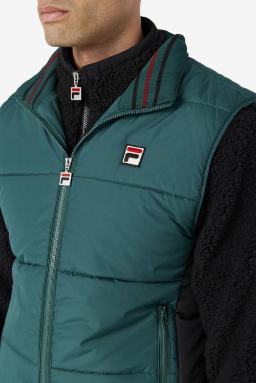 Black Men's Fila Matias Vest Jackets | Fila372YP