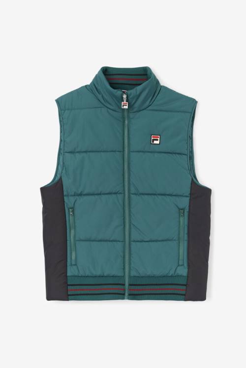 Black Men\'s Fila Matias Vest Jackets | Fila372YP