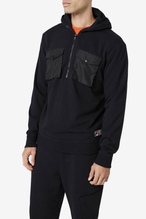 Black Men's Fila Mekong Hoodie | Fila493GC