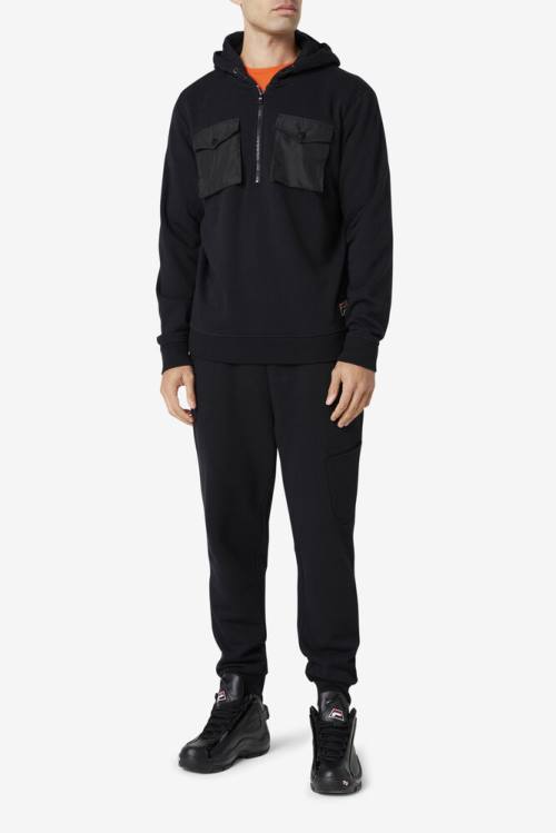 Black Men's Fila Mekong Hoodie | Fila493GC