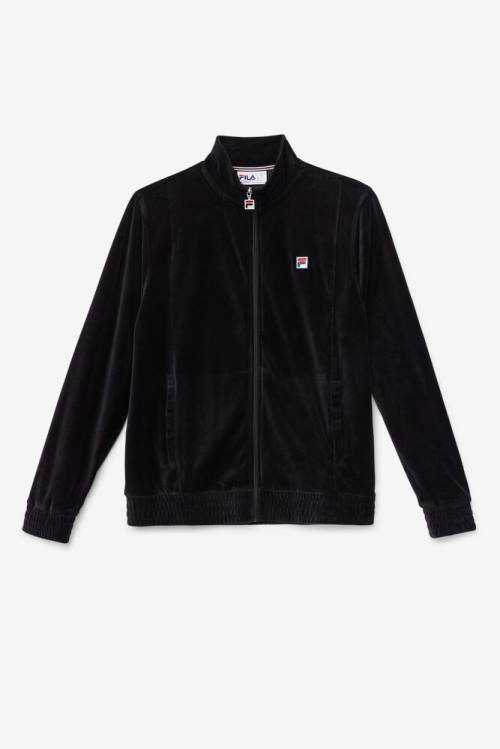 Black Men\'s Fila O-fit Velour Jackets | Fila752HL