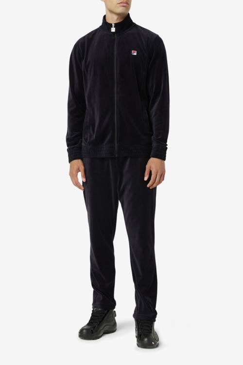 Black Men's Fila O-fit Velour Pants | Fila402NY