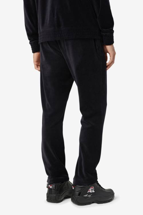 Black Men's Fila O-fit Velour Pants | Fila402NY