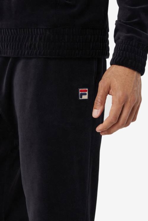 Black Men's Fila O-fit Velour Pants | Fila402NY