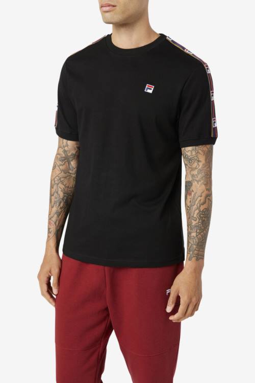 Black Men's Fila Oliver Tee T Shirts | Fila672EK