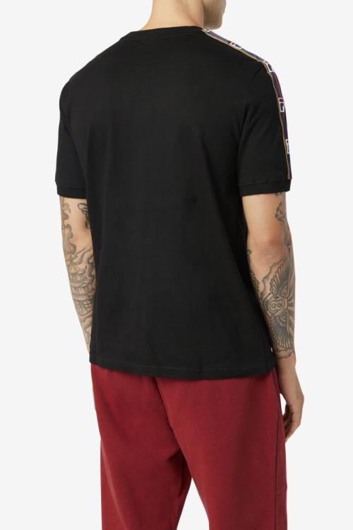 Black Men's Fila Oliver Tee T Shirts | Fila672EK