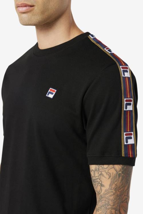 Black Men's Fila Oliver Tee T Shirts | Fila672EK