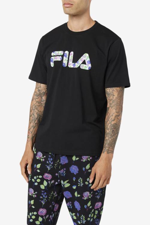 Black Men's Fila Saranac Tee T Shirts | Fila036ML