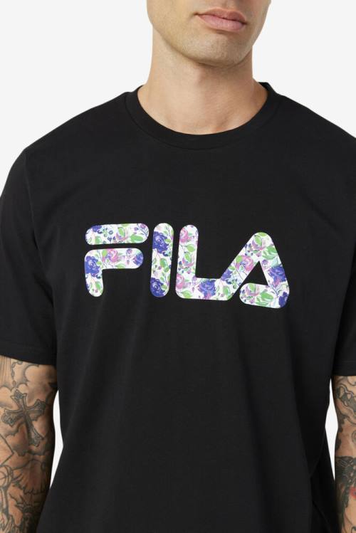 Black Men's Fila Saranac Tee T Shirts | Fila036ML