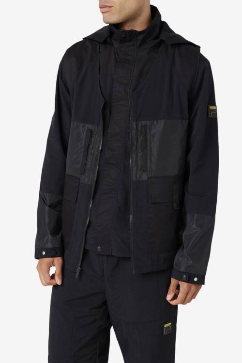 Black Men's Fila Tate 3-in-1 Utility Jackets | Fila942OV