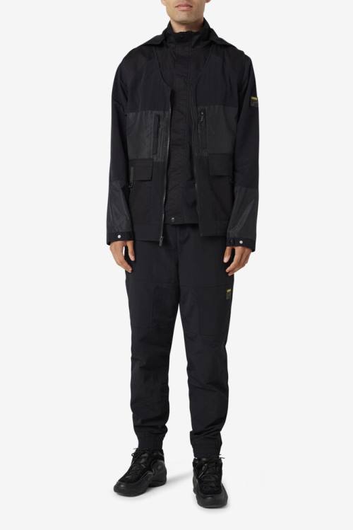 Black Men's Fila Tate 3-in-1 Utility Jackets | Fila942OV