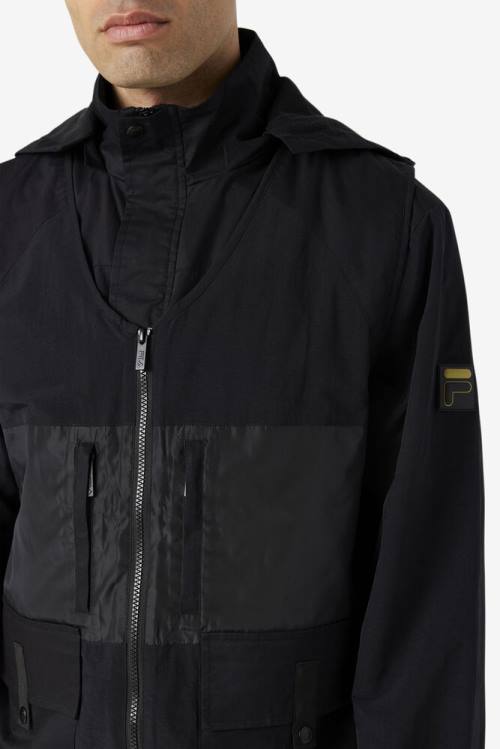 Black Men's Fila Tate 3-in-1 Utility Jackets | Fila942OV