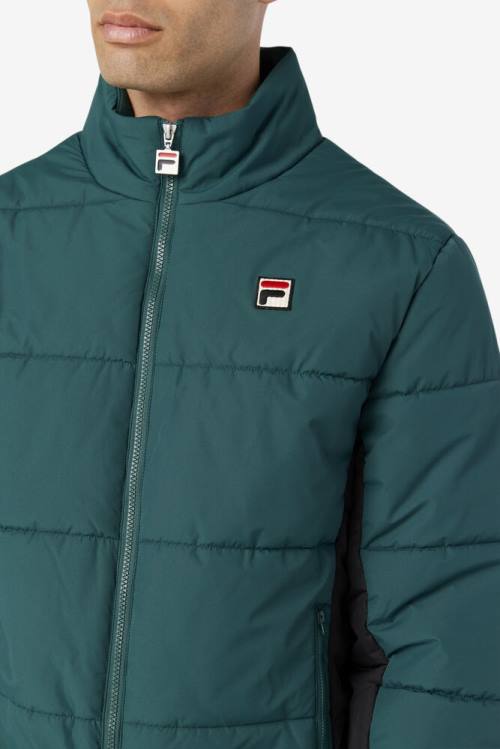 Black Men's Fila Watson Puffer Jackets | Fila056YD