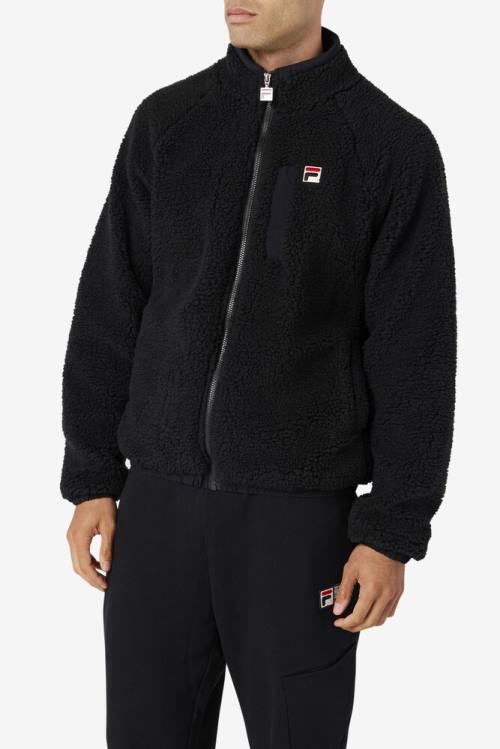 Black Men's Fila Yuri Jackets | Fila013BV