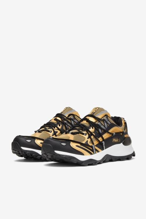 Black / Metal Gold / White Men's Fila Expeditioner Sneakers | Fila241JO