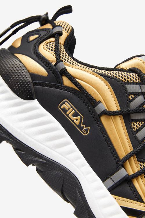 Black / Metal Gold / White Men's Fila Expeditioner Sneakers | Fila241JO