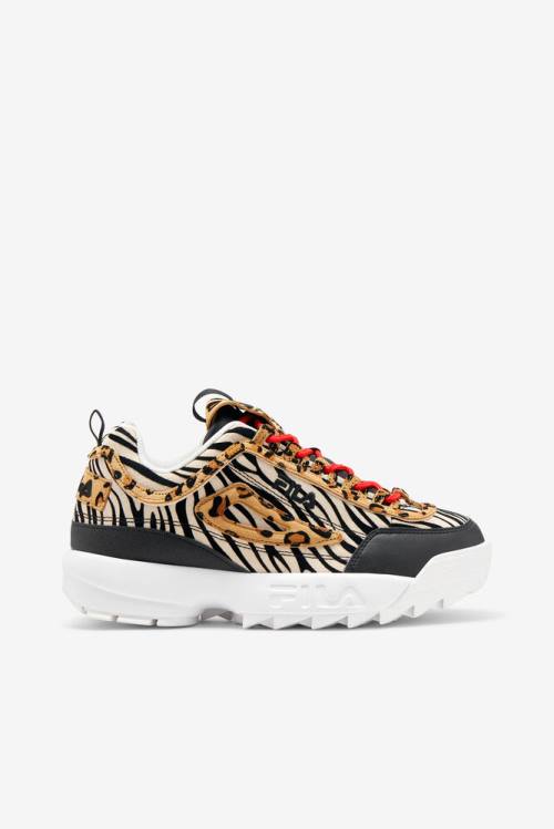 Black / Multicolor / White Women\'s Fila Disruptor 2 Animal Sneakers | Fila234SB