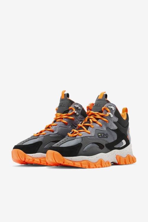 Black / Orange Men's Fila Ray Tracer Tr 2 Mid Boots | Fila168CZ