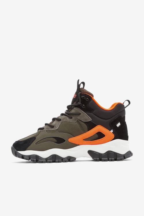 Black / Orange Men's Fila Ray Tracer Tr 2 Mid Boots | Fila468JD