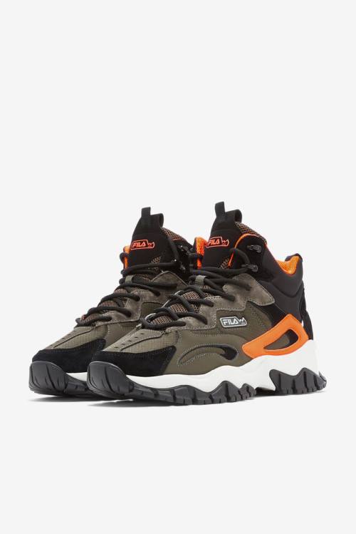 Black / Orange Men's Fila Ray Tracer Tr 2 Mid Boots | Fila468JD