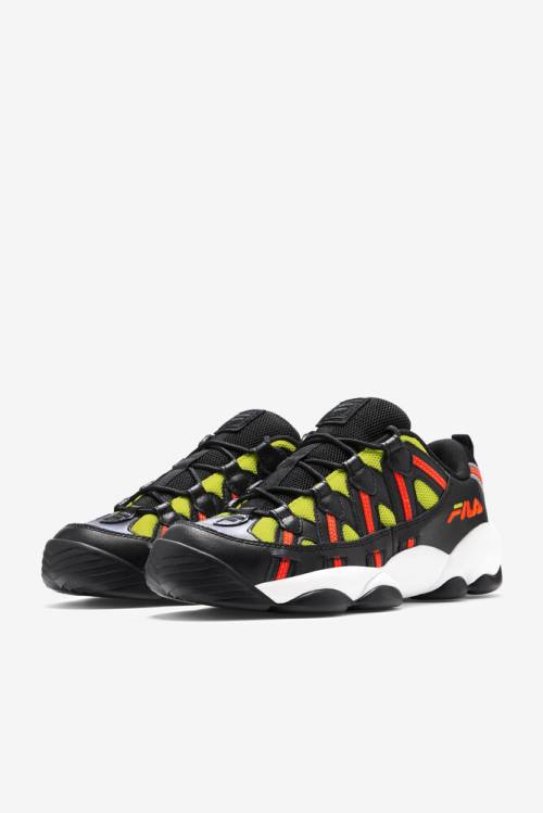 Black / Orange Men's Fila Stackhouse Spaghetti Sneakers | Fila198VJ