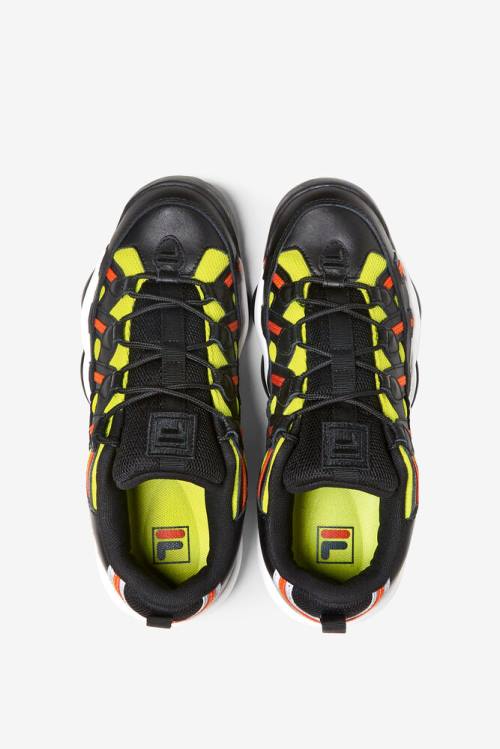 Black / Orange Men's Fila Stackhouse Spaghetti Sneakers | Fila198VJ