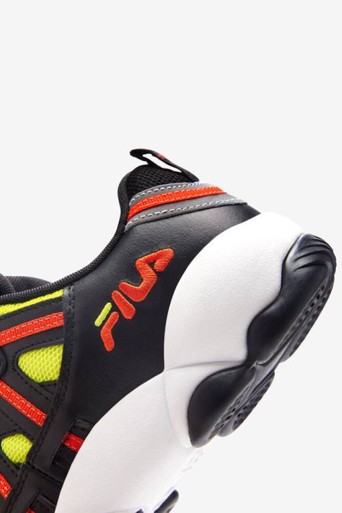 Black / Orange Men's Fila Stackhouse Spaghetti Sneakers | Fila198VJ