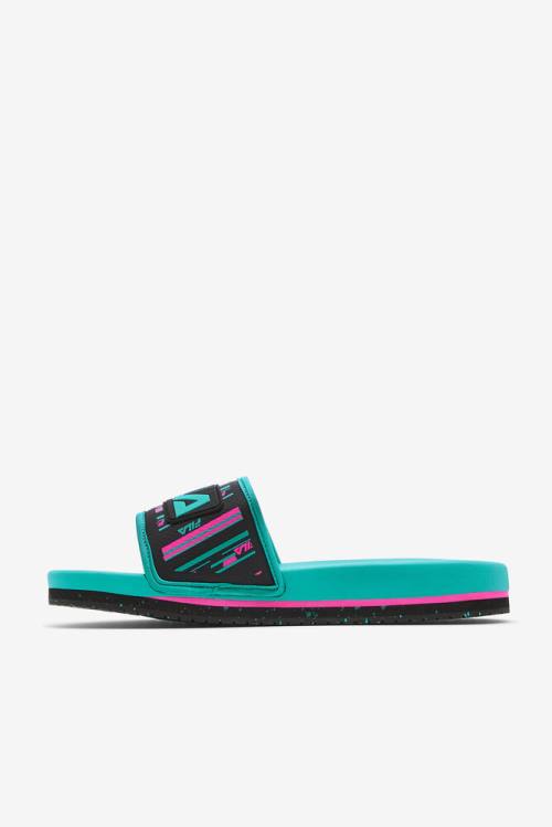 Black / Pink Men's Fila Lunar Slides | Fila862RY