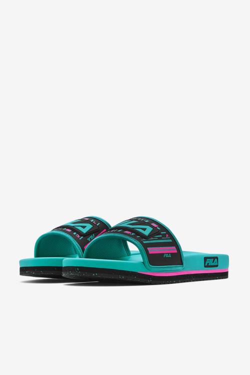 Black / Pink Men's Fila Lunar Slides | Fila862RY