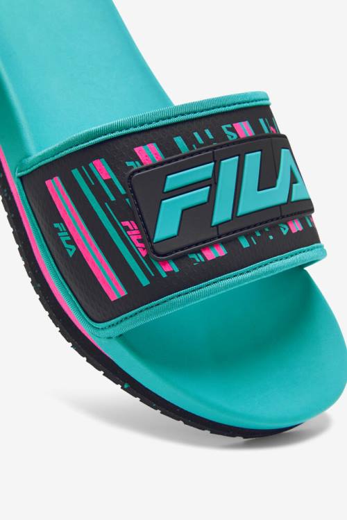 Black / Pink Men's Fila Lunar Slides | Fila862RY