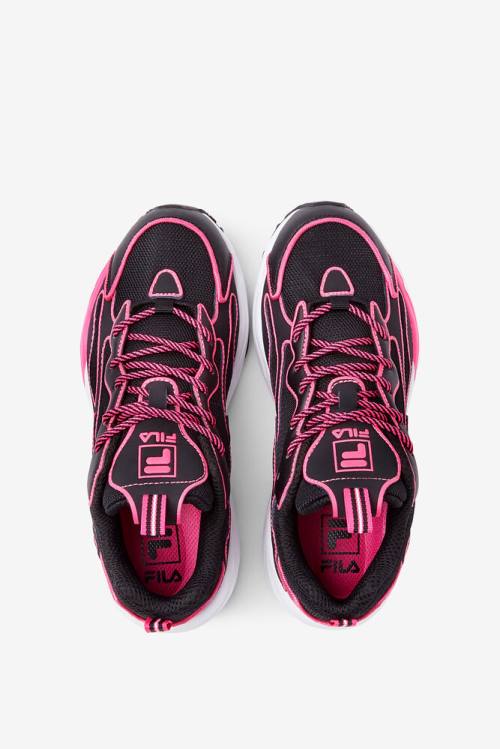 Black / Pink / White Women's Fila Ray Tracer Neon Sneakers | Fila532HB