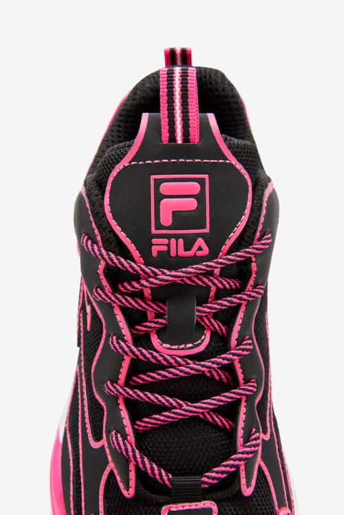 Black / Pink / White Women's Fila Ray Tracer Neon Sneakers | Fila532HB