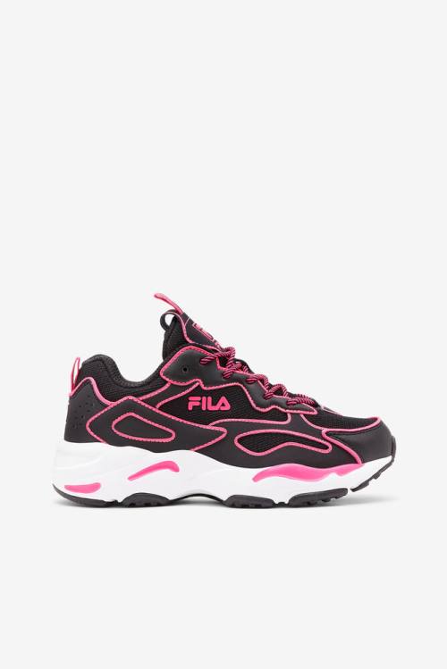 Black / Pink / White Women\'s Fila Ray Tracer Neon Sneakers | Fila532HB