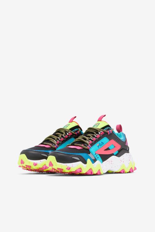 Black / Pink / Yellow Women's Fila Oakmont TR Sneakers | Fila572UQ