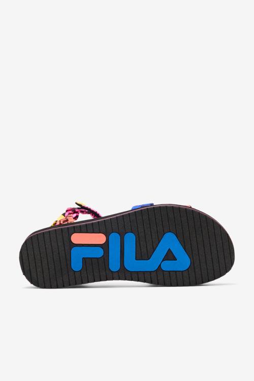 Black / Purple / Blue Men's Fila Drifter Ts Bandana Sandals | Fila267PD