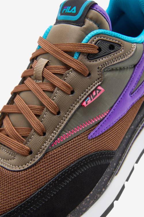 Black / Purple Men's Fila Renno Sneakers | Fila135PA