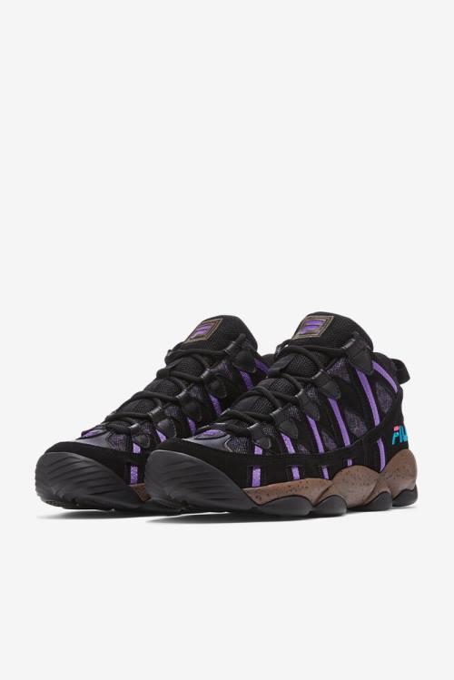 Black / Purple Men's Fila Stackhouse Spaghetti Sneakers | Fila324WE