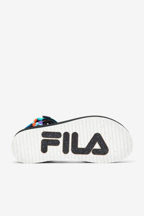 Black / Purple / Red Orange Men's Fila Drifter Dns 90s Sandals | Fila920LC