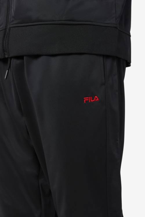 Black / Red Men's Fila Albania Track Pants | Fila698XW