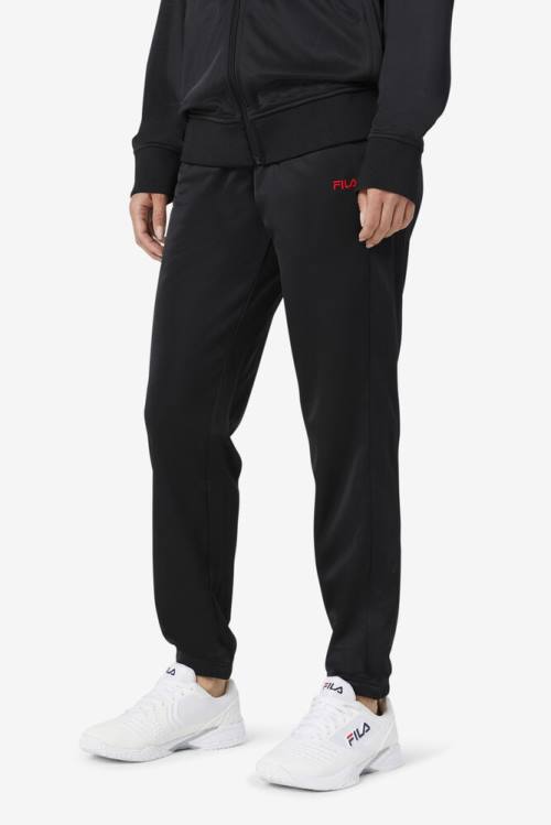 Black / Red Men's Fila Albania Track Pants | Fila698XW